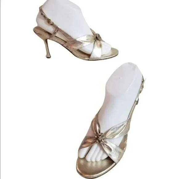 Saugus special occasion gold w/ rhinestones heels - Picture 4 of 8